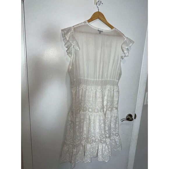 Buffalo White Boho Lace Ruffle Ruffled Sleeves Women's Dress Size XL - Picture 6 of 9